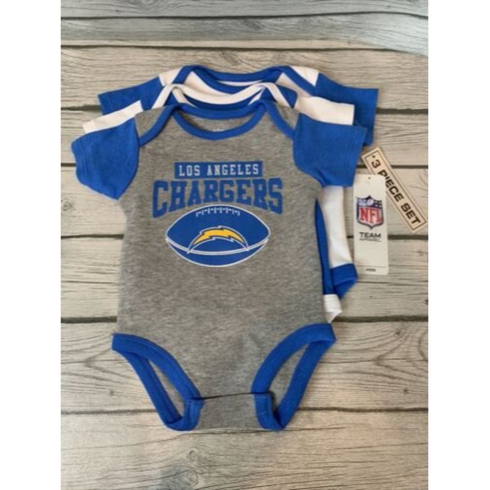 Los Angeles Chargers NFL Baby 3 Piece Bodysuit Romper Newborn 0-3M Creeper NWT
